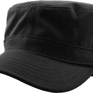 KBK-1464 BLK L Cadet Army Cap Basic Everyday Military Style Hat (Now with STASH Pocket Version Available)