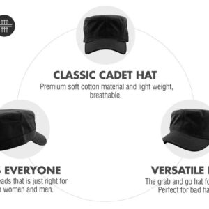 KBK-1464 BLK L Cadet Army Cap Basic Everyday Military Style Hat (Now with STASH Pocket Version Available)