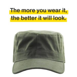 KBETHOS KBK-1464 OLV S Cadet Army Cap Basic Everyday Military Style Hat (Now with STASH Pocket Version Available)