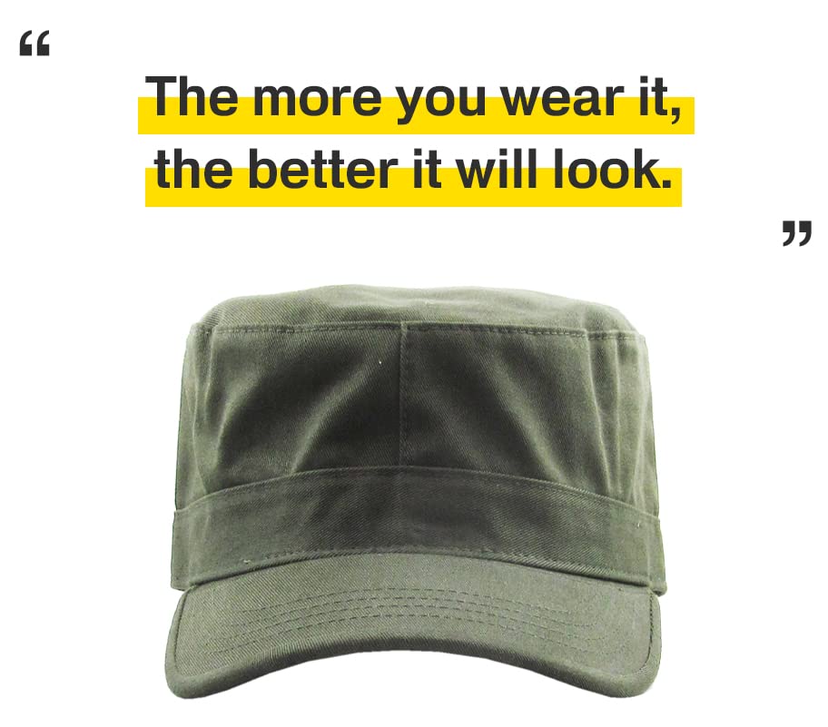 KBETHOS KBK-1464 OLV S Cadet Army Cap Basic Everyday Military Style Hat (Now with STASH Pocket Version Available)