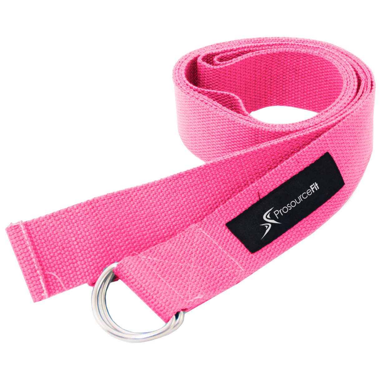 ProsourceFit Metal D-Ring Yoga Strap 8’ Durable Cotton for Stretching and Flexibility