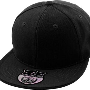 KNW-2364 BLK (7 3/8) The Real Original Fitted Flat-Bill Hats True-Fit, 9 Sizes & 20 Colors