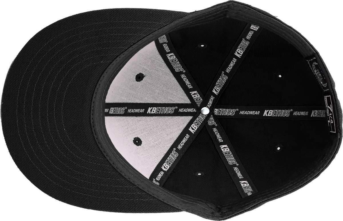 KNW-2364 BLK (7 3/8) The Real Original Fitted Flat-Bill Hats True-Fit, 9 Sizes & 20 Colors