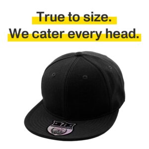 KNW-2364 BLK (7 3/8) The Real Original Fitted Flat-Bill Hats True-Fit, 9 Sizes & 20 Colors