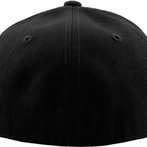 KNW-2364 BLK (7 3/8) The Real Original Fitted Flat-Bill Hats True-Fit, 9 Sizes & 20 Colors