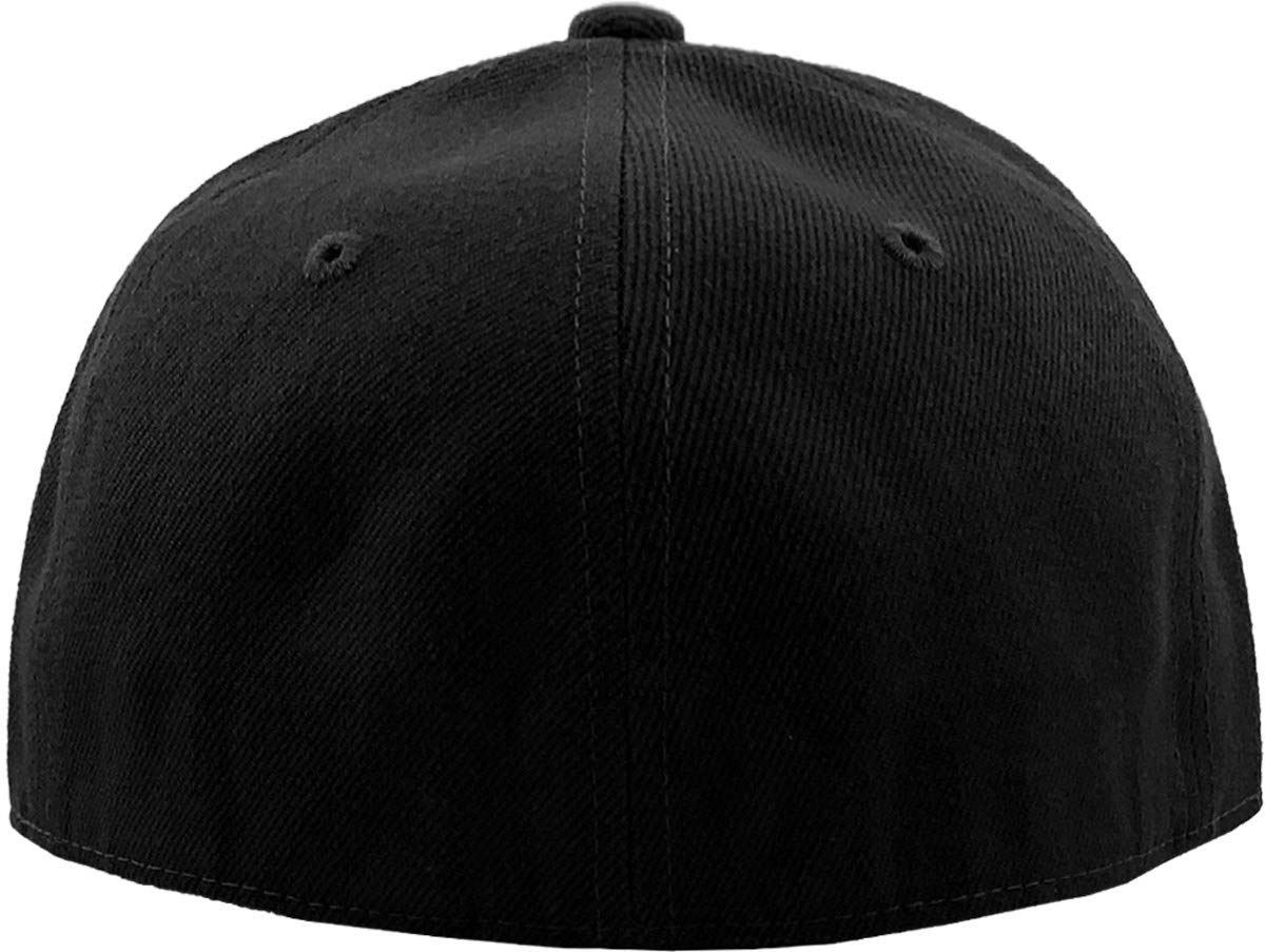 KNW-2364 BLK (7 3/8) The Real Original Fitted Flat-Bill Hats True-Fit, 9 Sizes & 20 Colors