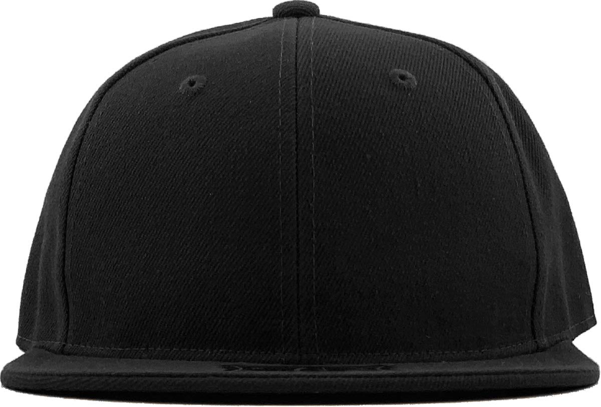 KNW-2364 BLK (7 3/8) The Real Original Fitted Flat-Bill Hats True-Fit, 9 Sizes & 20 Colors