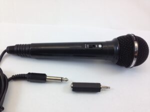 fico uni-directional microphone, 1/4" mic cable with 3.5 mono adapter