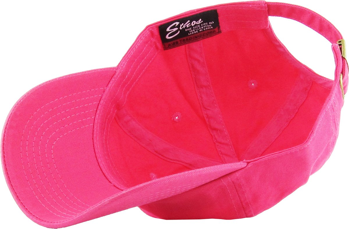 KB-LOW HPK Classic Cotton Dad Hat Adjustable Plain Cap. Polo Style Low Profile (Unstructured) (Classic) Hot Pink Adjustable