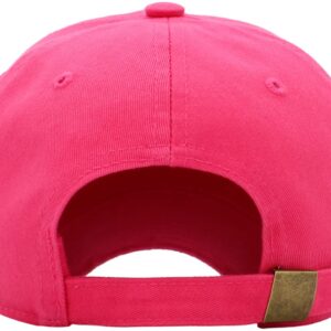 KB-LOW HPK Classic Cotton Dad Hat Adjustable Plain Cap. Polo Style Low Profile (Unstructured) (Classic) Hot Pink Adjustable