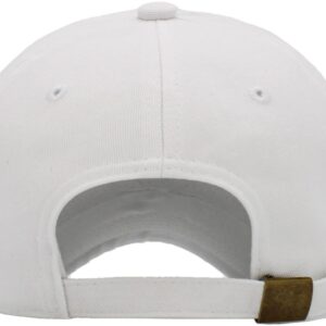 KBETHOS White Classic Adjustable Dad Hat - 100% Cotton Unisex Baseball Cap for Casual Wear