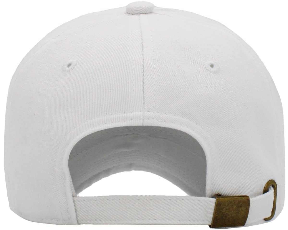 KBETHOS White Classic Adjustable Dad Hat - 100% Cotton Unisex Baseball Cap for Casual Wear