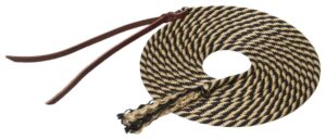 weaver leather silvertip get down rope black/tan, 14-feet