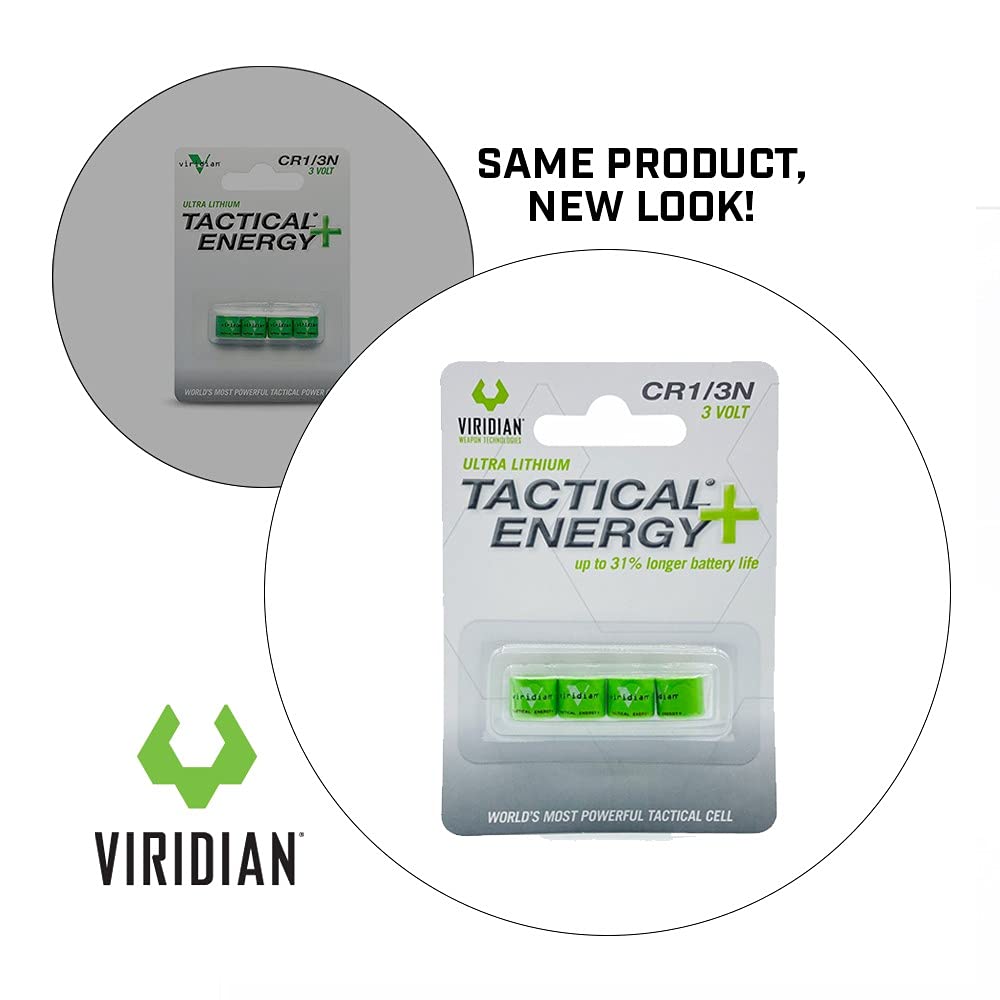 Viridian CR 1/3N Tactical Energy Plus Lithium Batteries, 3 Volt (Retail Pack of 4)