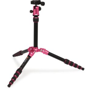 MeFOTO Classic Aluminum Backpacker Travel Tripod Kit - Hot Pink (A0350Q0H)