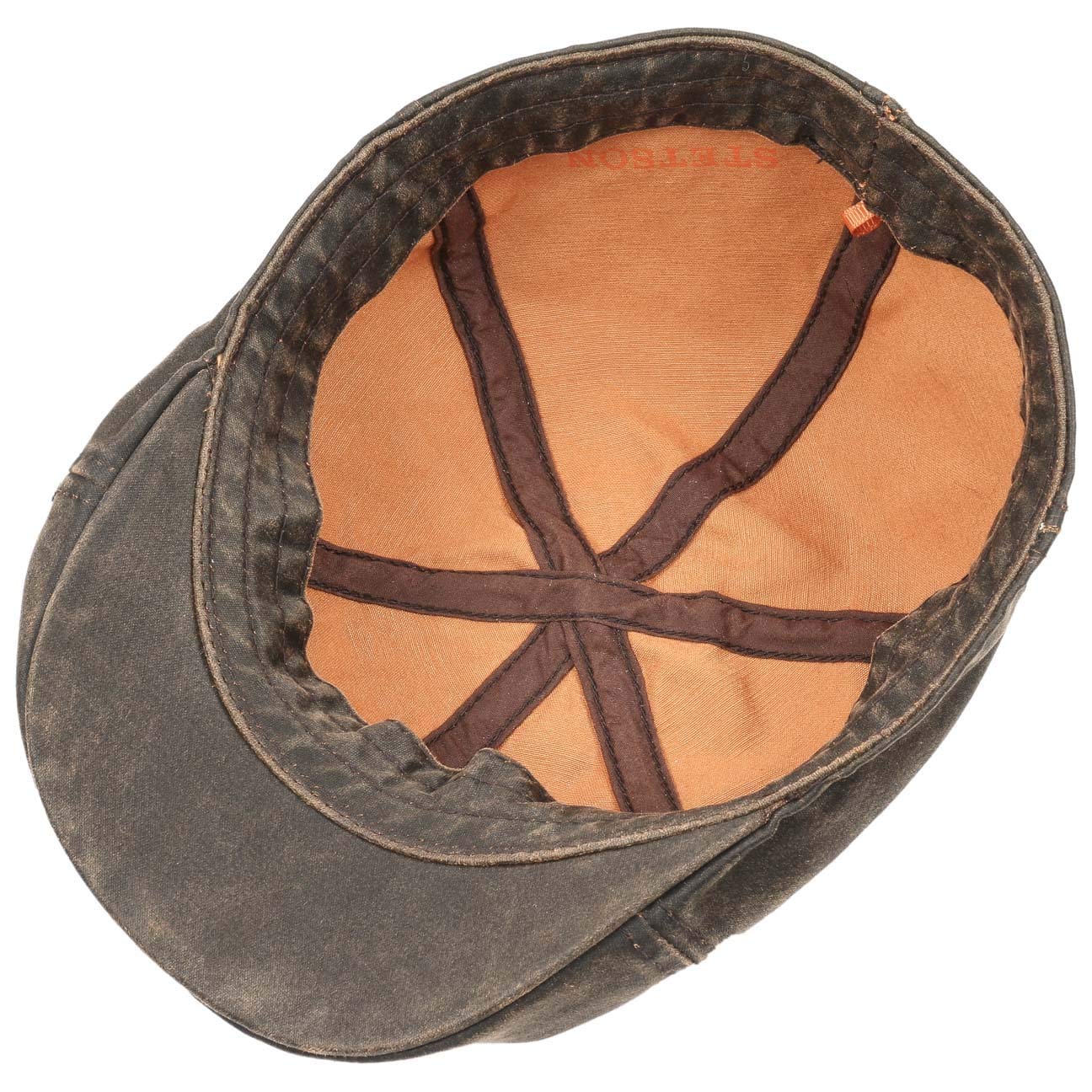 Stetson Level Distressed Cotton Duckbill Flat Cap Large Brown