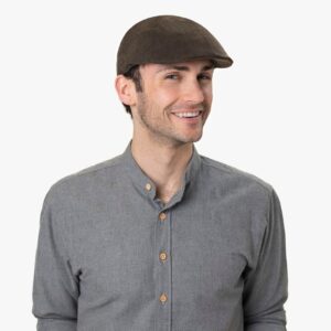 Stetson Level Distressed Cotton Duckbill Flat Cap Large Brown