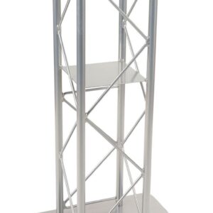 Displays2go 25" Truss Floor Lectern with Interior Shelf, Aluminum & Steel (Silver) (LCT4PSTPSL)