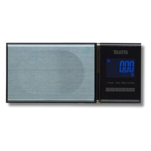 Tanita 1479J2 Mini Scale - Japan Technology Accurate Digital Pocket Scale for Jewelry - 200G Capacity - Blue Backlit Display - 6 Different Modes of Measurement: Gram, Oz, Carat, Troy Oz, Dwt, Grain