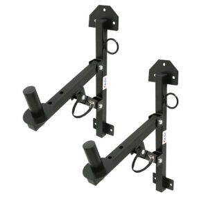 american sound connection s022 (2) pro audio dj speaker stand wall fixed mount bracket holder adjustable adapter pair