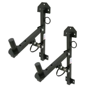 American Sound Connection S022 (2) Pro Audio DJ Speaker Stand Wall Fixed Mount Bracket Holder Adjustable Adapter Pair