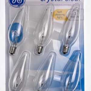 GE crystal clear 60 watt blunt tip 6-pack