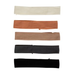 Goody Ouchless Jersey Fabric Headwraps, Wide Cloth Headbands, Neutral Colors, For Women and Men,6 Ct