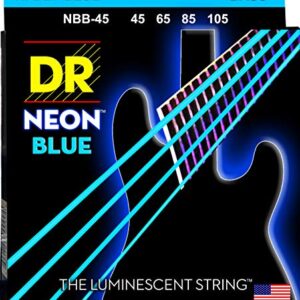 DR Handmade Strings DR Hi-Def Neon Blue Medium Bass Guitar Strings (NBB-45)