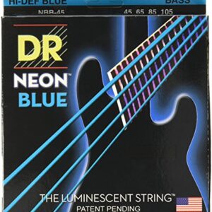 DR Handmade Strings DR Hi-Def Neon Blue Medium Bass Guitar Strings (NBB-45)