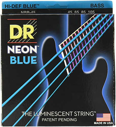 DR Handmade Strings DR Hi-Def Neon Blue Medium Bass Guitar Strings (NBB-45)