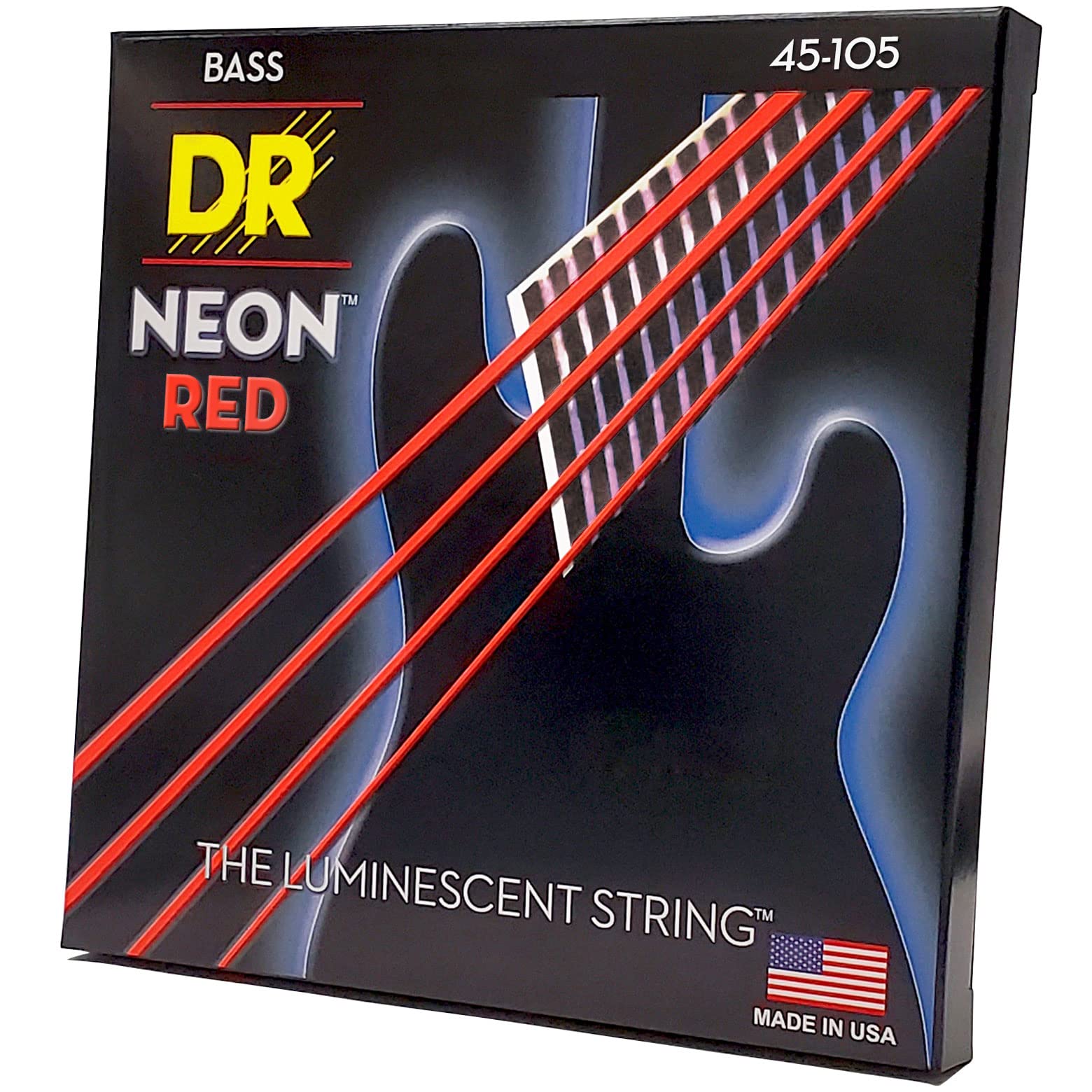 DR Handmade Strings DR Hi-Def Neon Red Medium Bass Guitar Strings (NRB-45)