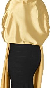 BlackButterfly Satin Shawl Bridesmaid Wedding Wrap Scarf (Gold)