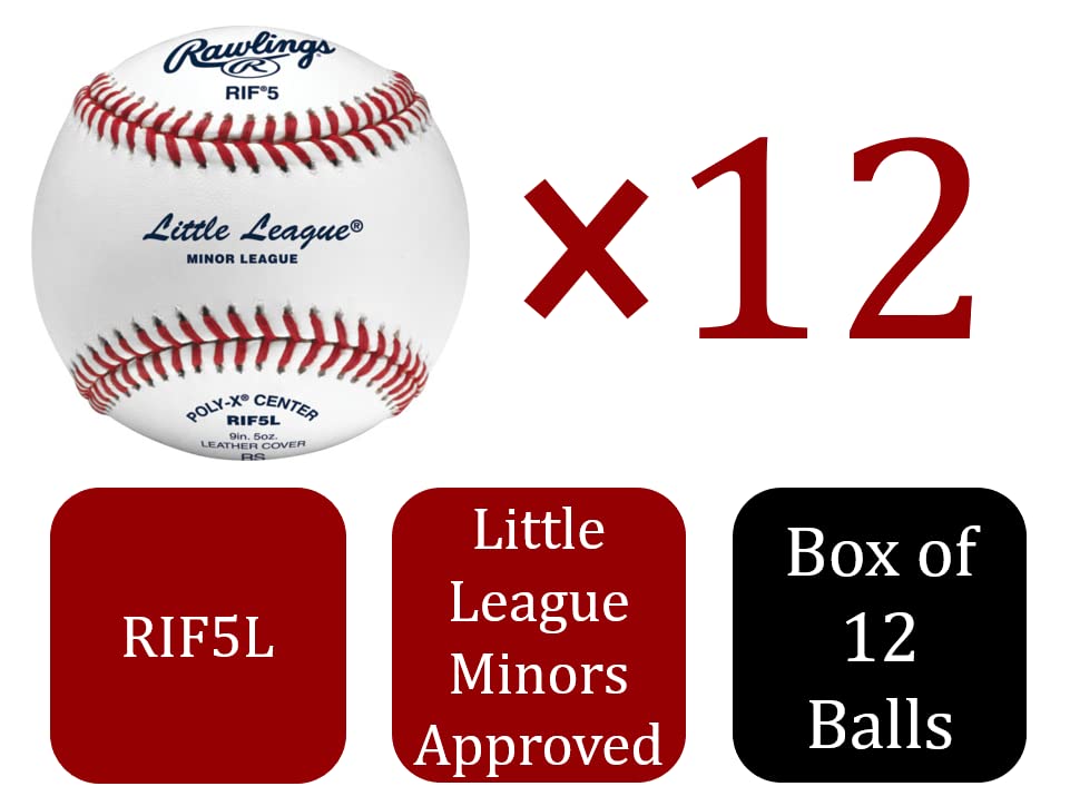 Rawlings | LITTLE LEAGUE Minors Baseballs | RIF5L | Youth | Recreational/Practice Use | 12 Count