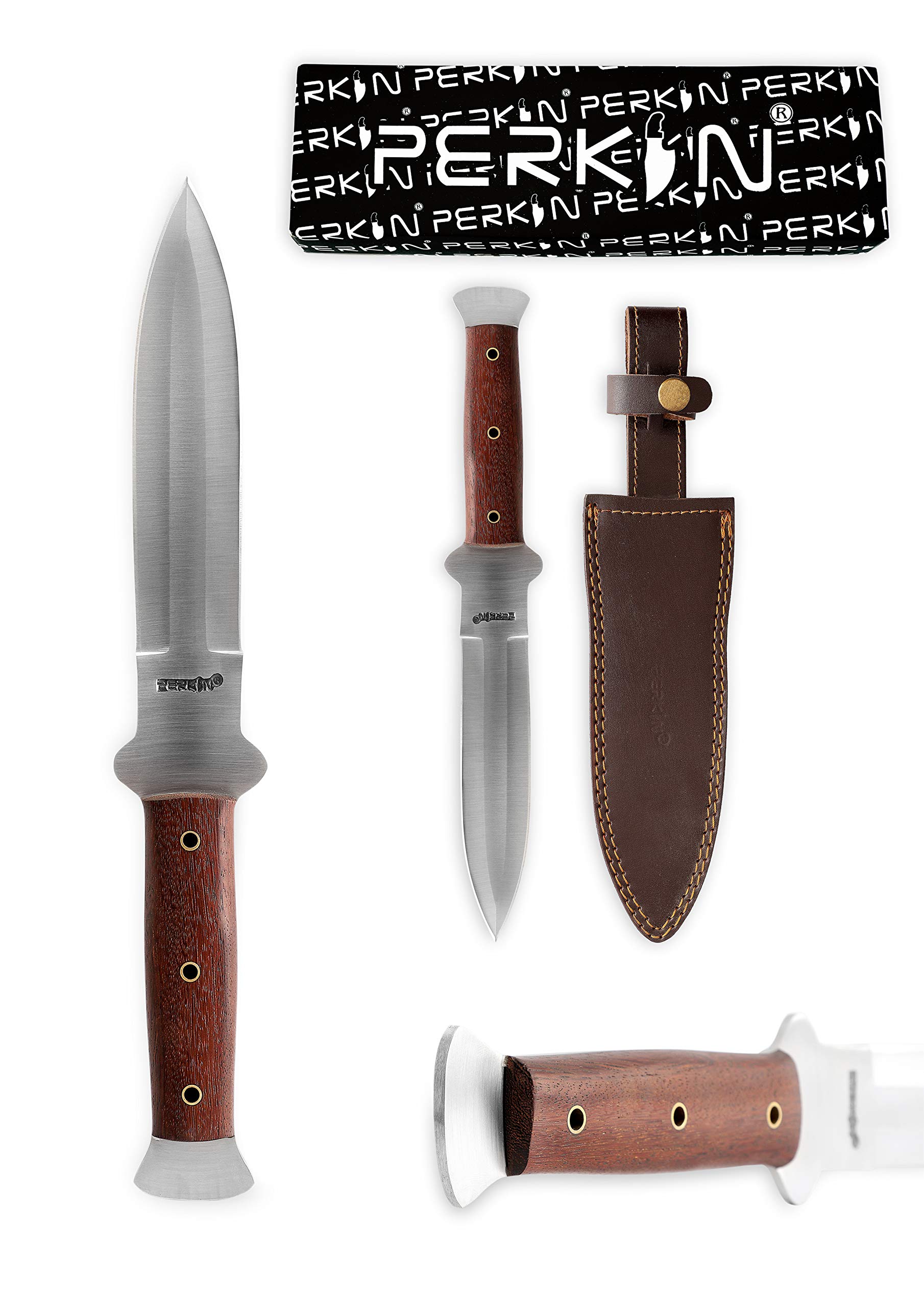 Perkin - Handmade Hunting Knife Fixed Blade Hunting Knife with Sheath Double Edge Blade