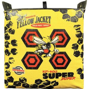 Morrell Yellow Jacket YJ-400 Portable Super Duper Field Point Archery Bag Target Replacement Cover w/ Deer Vitals, Bullseyes, and Carry Handle, Yellow