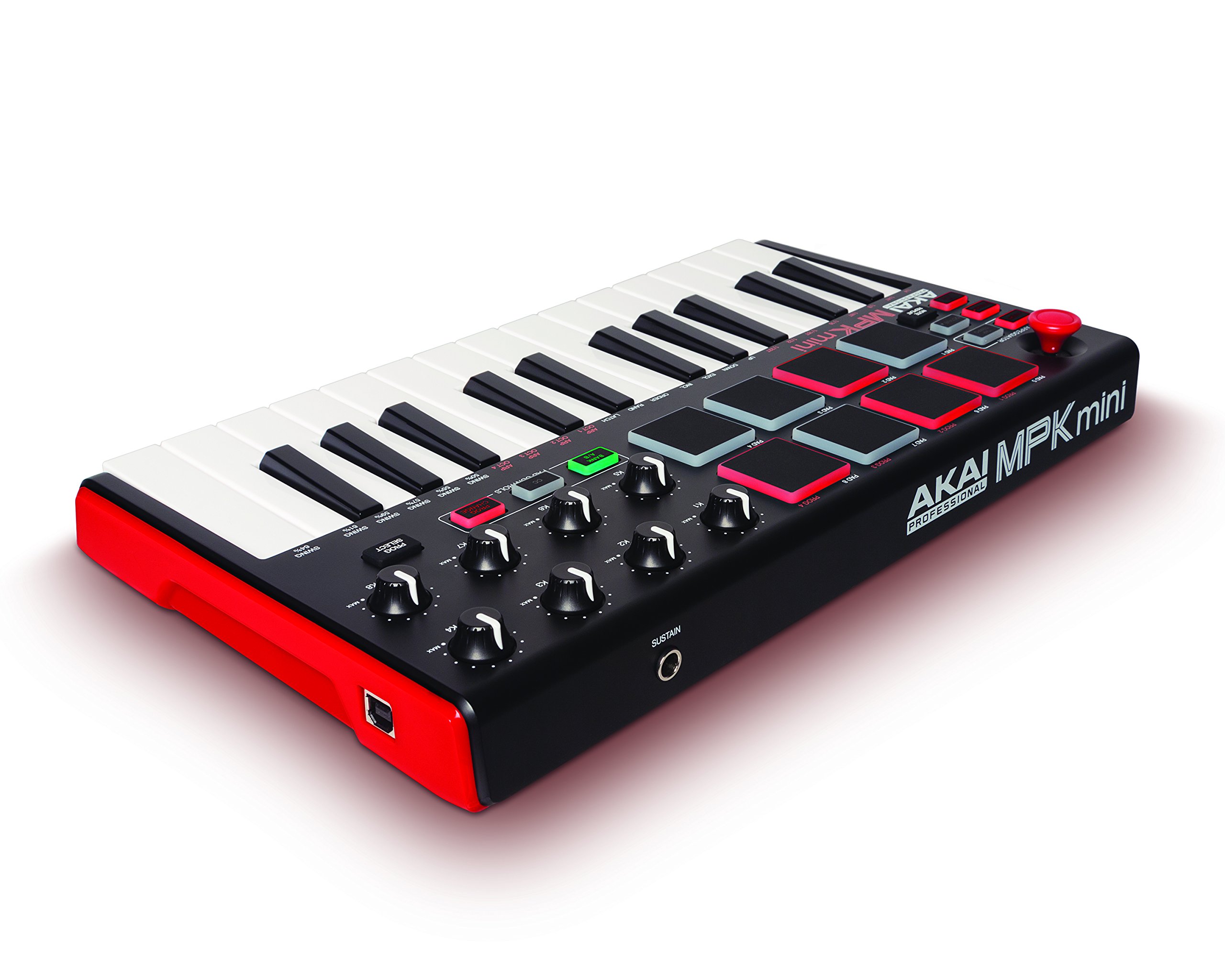 Akai Professional MPK Mini MKII – 25 Key USB MIDI Keyboard Controller With 8 Drum Pads, 8 Assignable Q-Link Knobs and Pro Software Suite Included