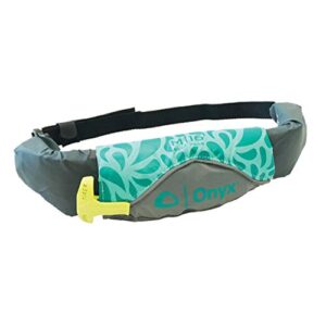 onyx m-16 belt pack manual inflatable life jacket (pfd), aqua