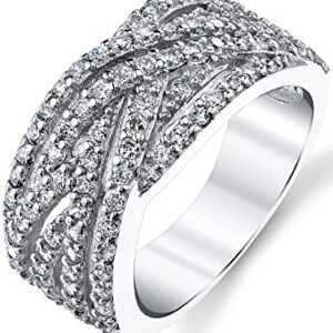 925 Sterling Silver Cubic Zirconia CZ Right Hand Ring Band Size 7