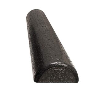 CanDo Foam Roller - Black Composite - Extra Firm - 6" x 12" - Round