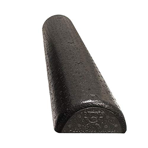 CanDo Foam Roller - Black Composite - Extra Firm - 6" x 12" - Round