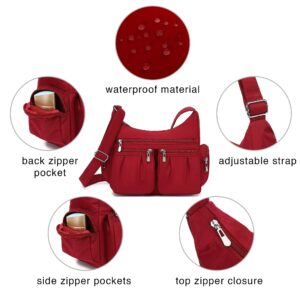 Scarleton Handbags for Women, Crossbody Bags for Women, Shoulder Bag, Nylon Purses for Women with Multi Pockets, H140720 - Red