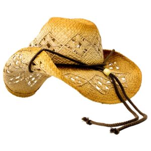 Sonoma (Medium) - Deadwood Trading | Natural Raffia Straw Cowboy Hats for Men & Women | Hit The Beach in Cowboy Style