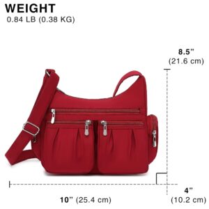 Scarleton Handbags for Women, Crossbody Bags for Women, Shoulder Bag, Nylon Purses for Women with Multi Pockets, H140720 - Red