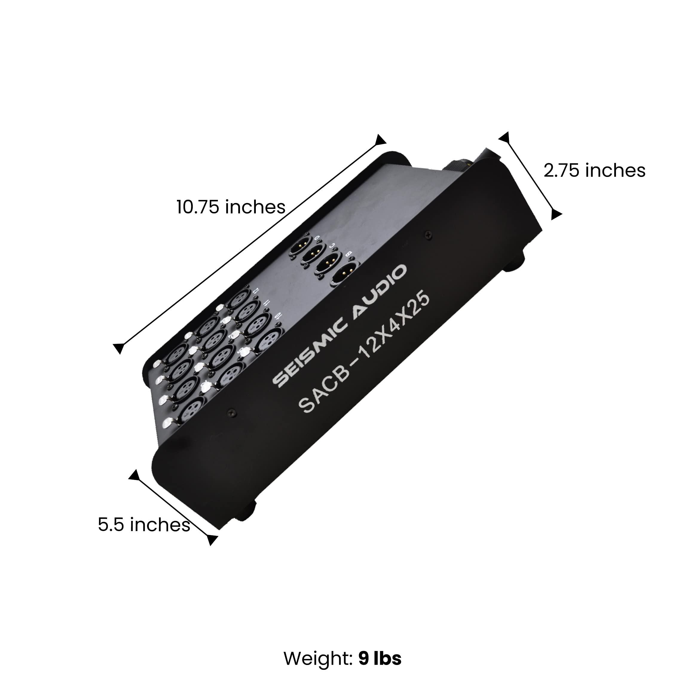 Seismic Audio Speakers 12 Channel Low Profile XLR Send Sub Snake Cable, XLR Splitter Cable, 25 Feet