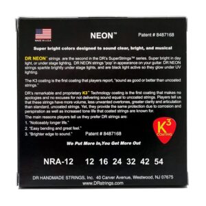 DR Strings Hi-Def NEON Red Coated Medium Acoustic Guitar Strings (12-54)