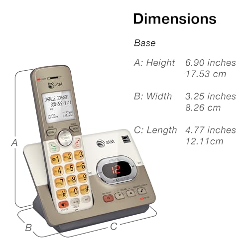 AT&T EL52213 2-Handset Cordless Phone with Answering System & Extra-large Backlit Keys