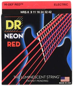 dr strings hi-def neon red electric lite strings (nre9)