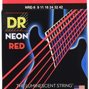 DR Strings Hi-Def Neon Red Electric Lite Strings (NRE9)