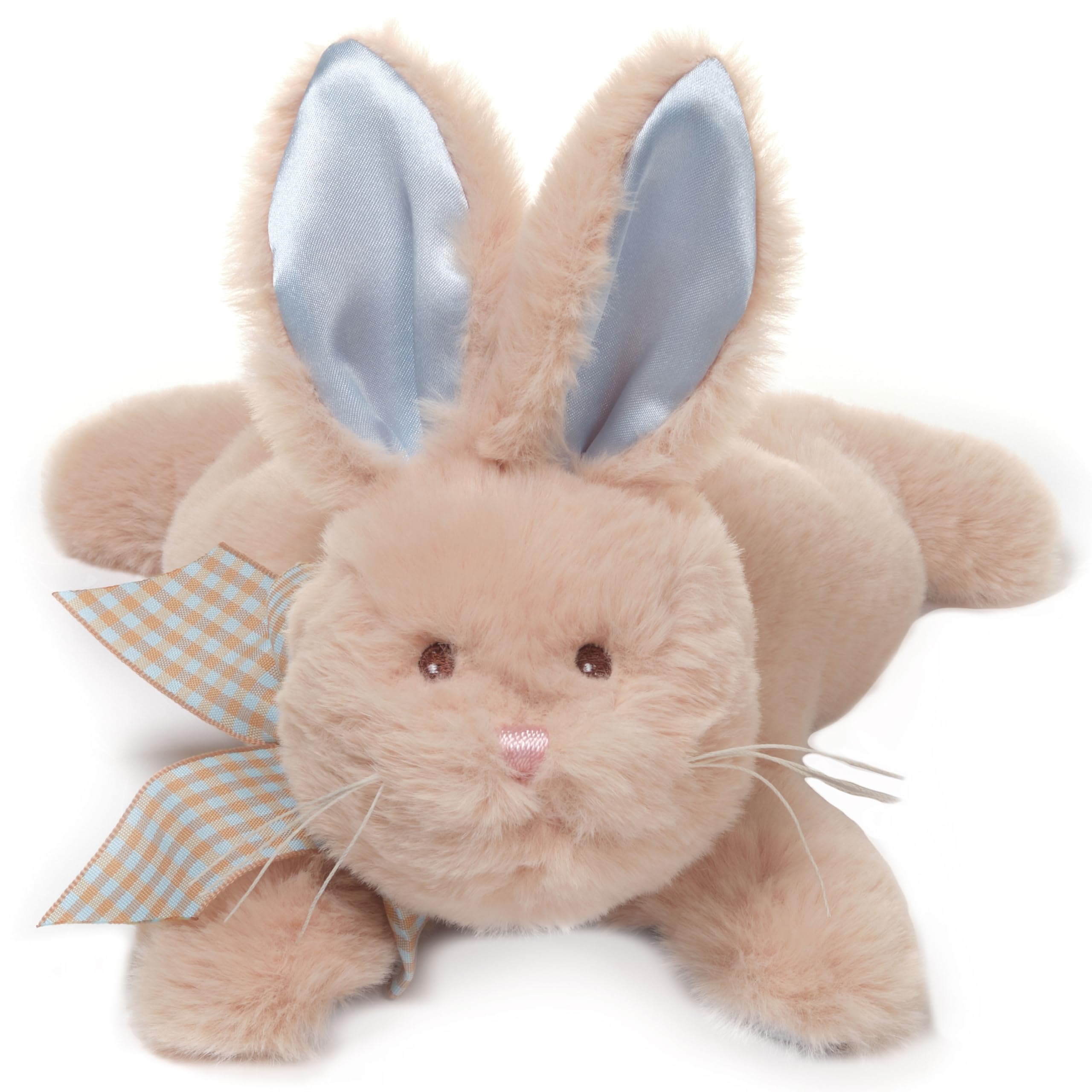 Bearington Collection Baby Bunny Tail Plush Stuffed Animal Bunny with Rattle, 8 inches