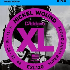 D'Addario EXL120 Nickel Super Light Electric Guitar Strings Two-Pack